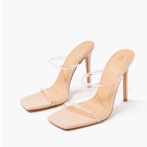 Clear nude sandals